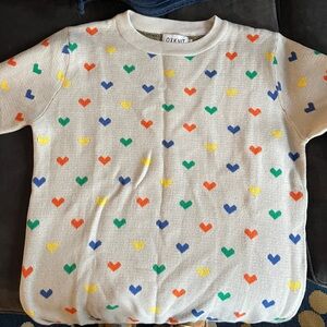 OXKNIT Women's Heart Pattern Sweater - Cream